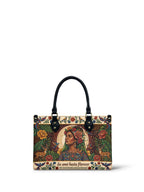 "Se amó hasta florecer" ver.8 Small Leather Handbag - front view | Paleta Bags