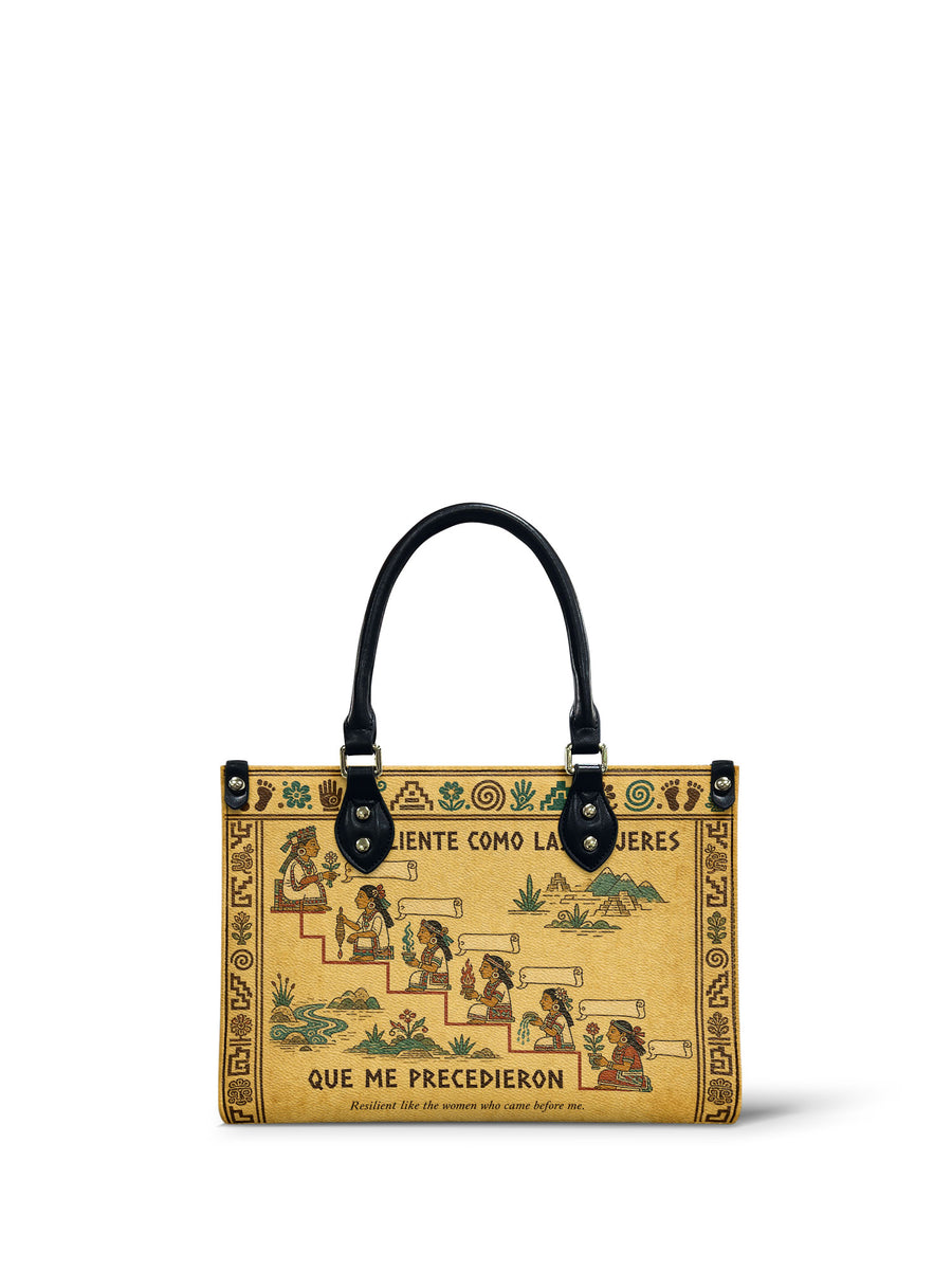 "Resiliente como las mujeres que me precedieron" ver.4 Small Leather Handbag
