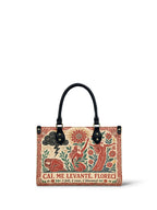 "Caí, me levanté, florecí" ver.2 Small Leather Handbag - front view | Paleta Bags