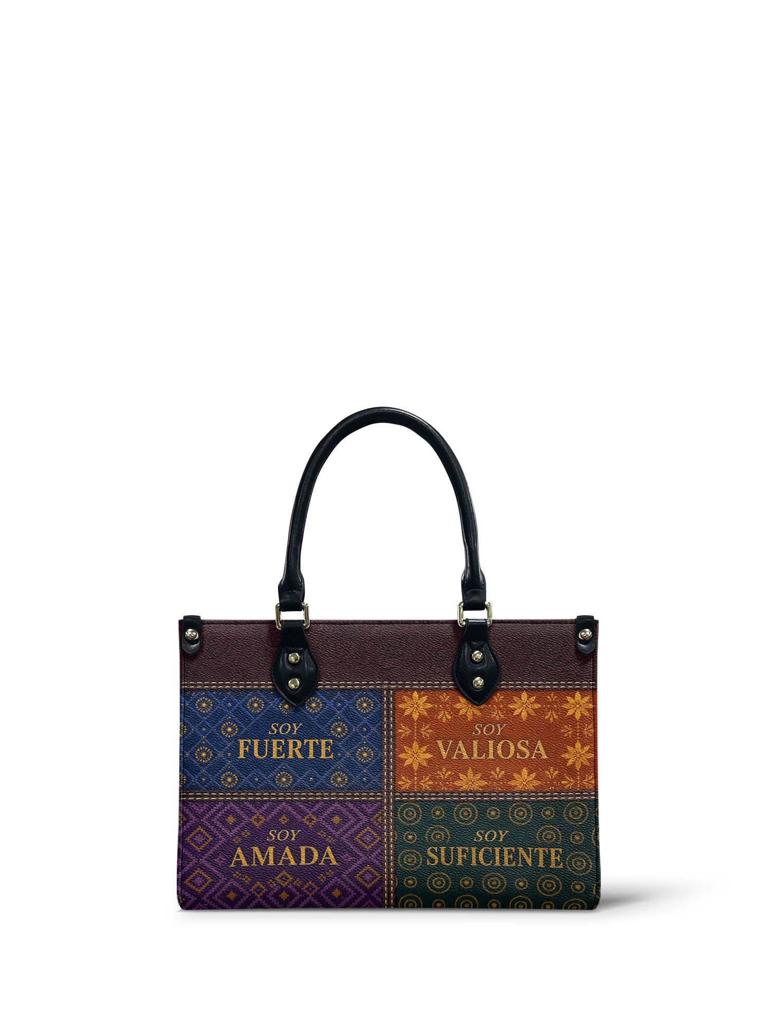 "LAS CUATRO VERDADES" ver.1 Small Leather Handbag - front view | Paleta Bags