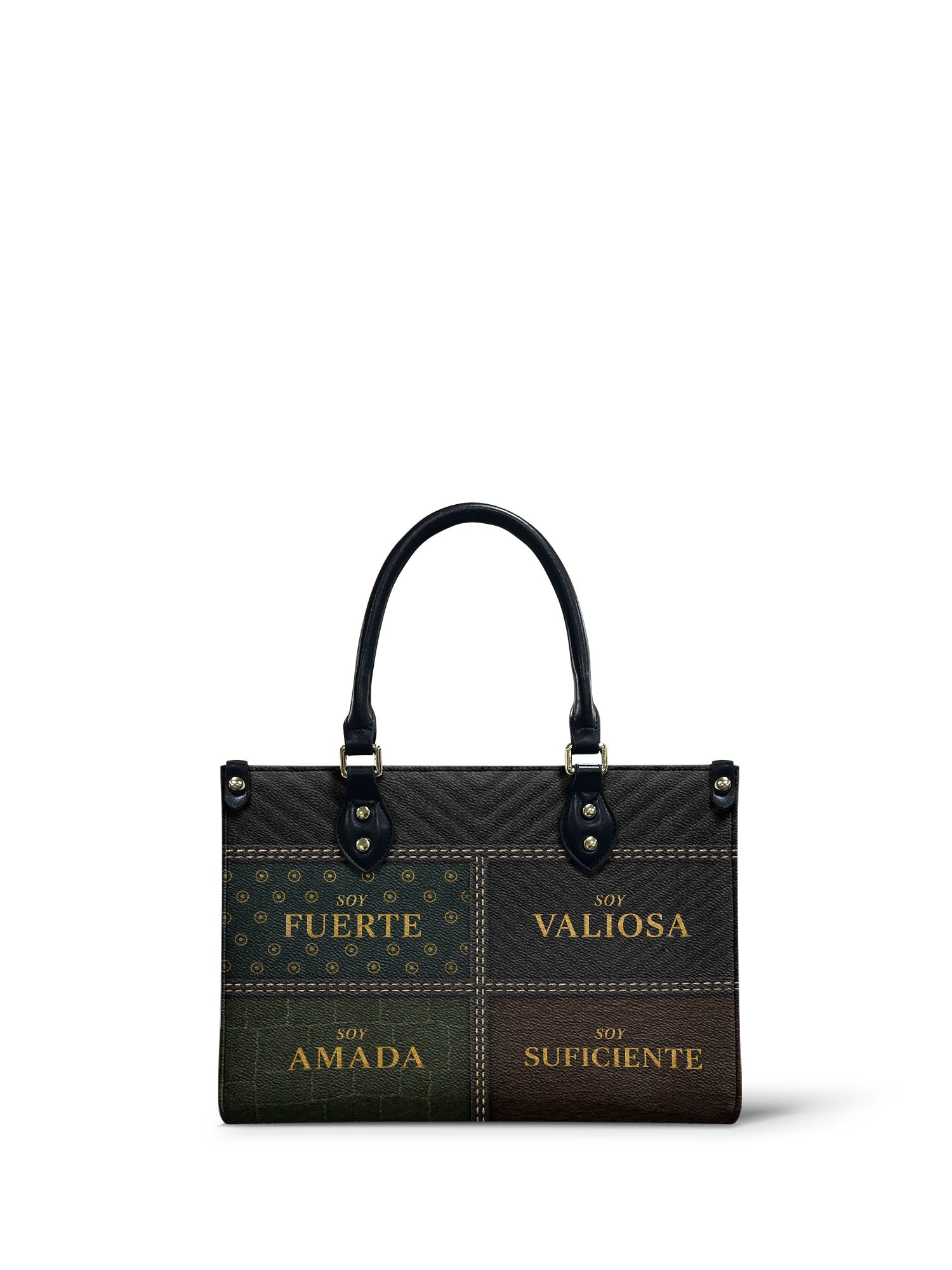 "LAS CUATRO VERDADES" ver.2 Small Leather Handbag - front view | Paleta Bags