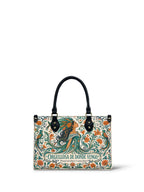 "Orgullosa de donde vengo" ver.3 Small Leather Handbag - front view | Paleta Bags