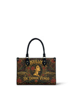 "Orgullosa de donde vengo" ver.4 Small Leather Handbag - front view | Paleta Bags