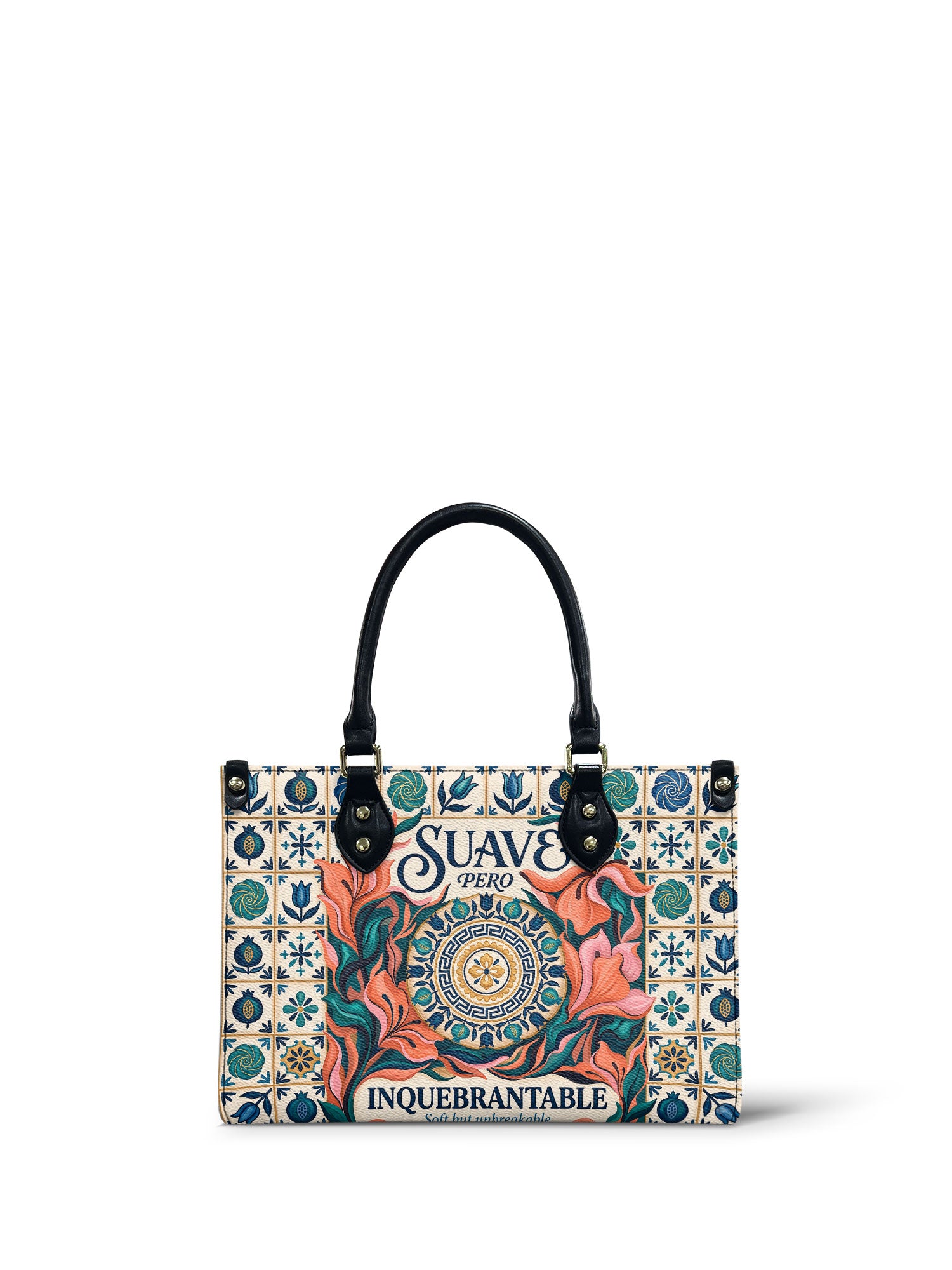 "Suave pero inquebrantable" ver.6 Small Leather Handbag - front view | Paleta Bags