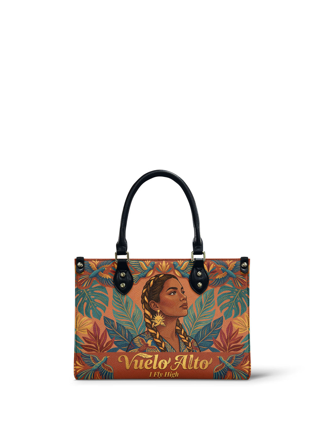 "Vuelo Alto" ver.1 Small Leather Handbag - front view | Paleta Bags