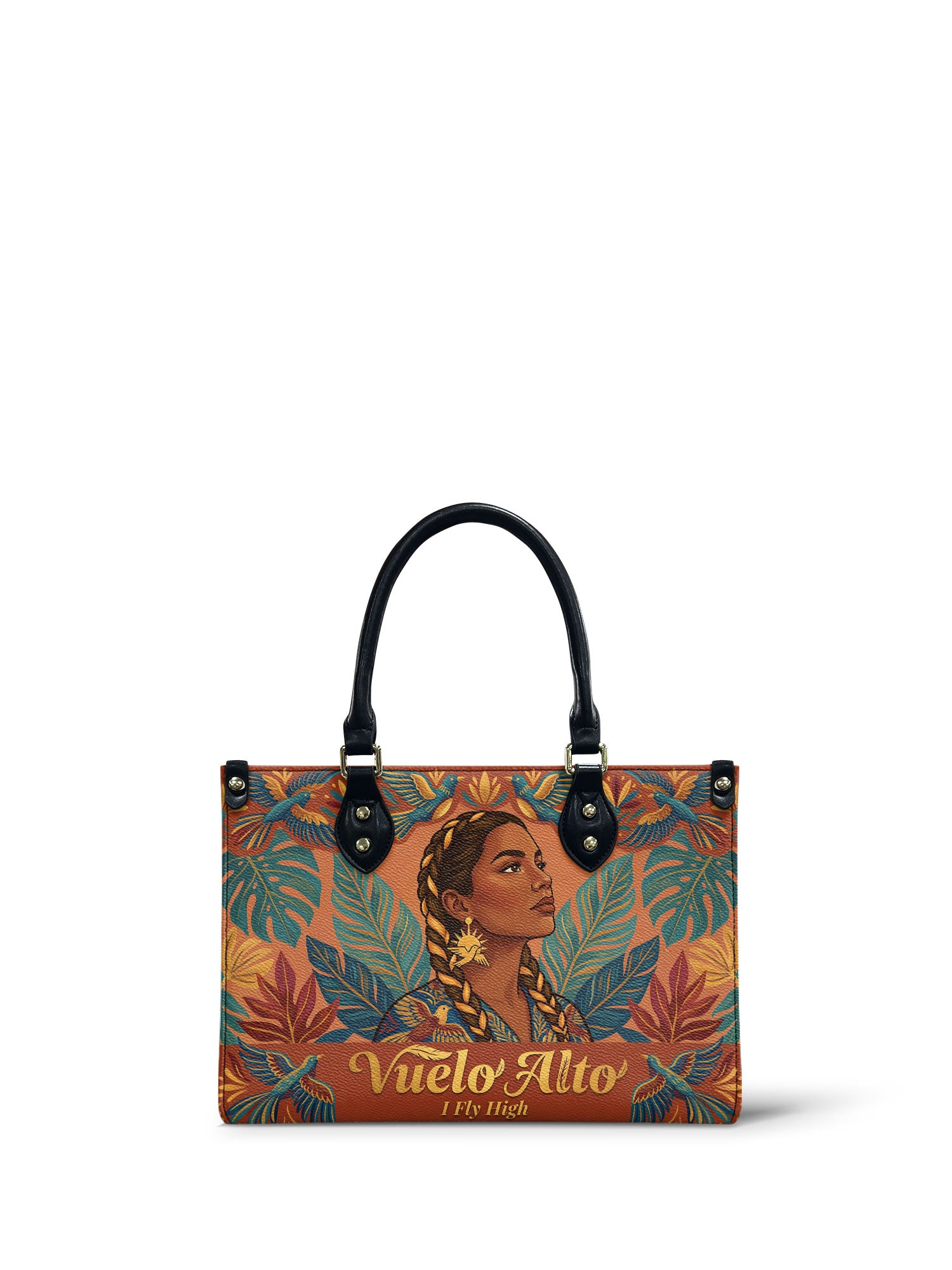 "Vuelo Alto" ver.1 Small Leather Handbag - front view | Paleta Bags