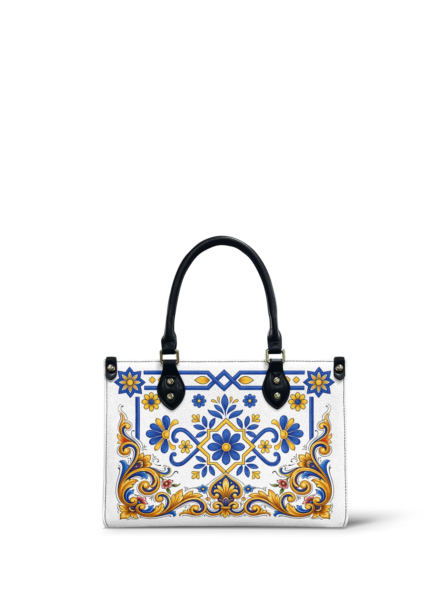 "TONATIUH" Small Leather Handbag - front view | Paleta Bags