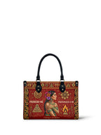 "Primero me pertenezco a mí" ver.8 Small Leather Handbag - front view | Paleta Bags