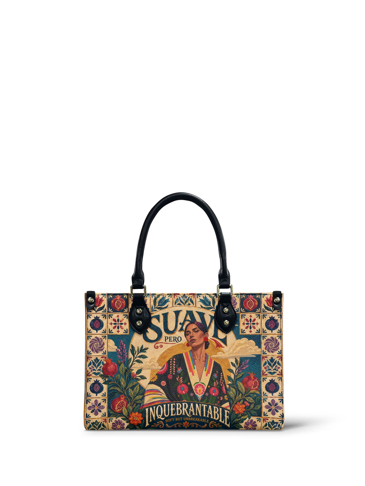 "Suave pero inquebrantable" ver.9 Small Leather Handbag - front view | Paleta Bags