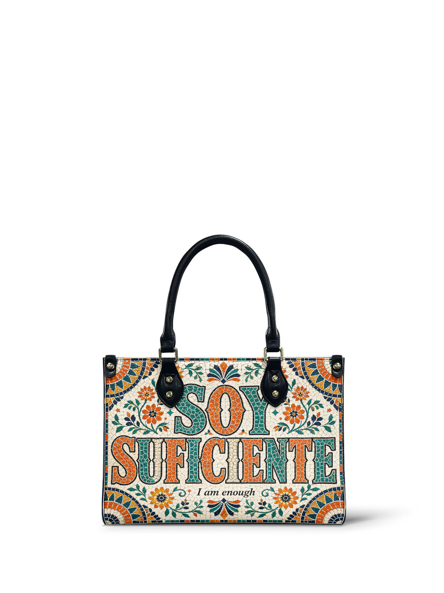 "Soy suficiente, tal y como soy" ver.4 Small Leather Handbag