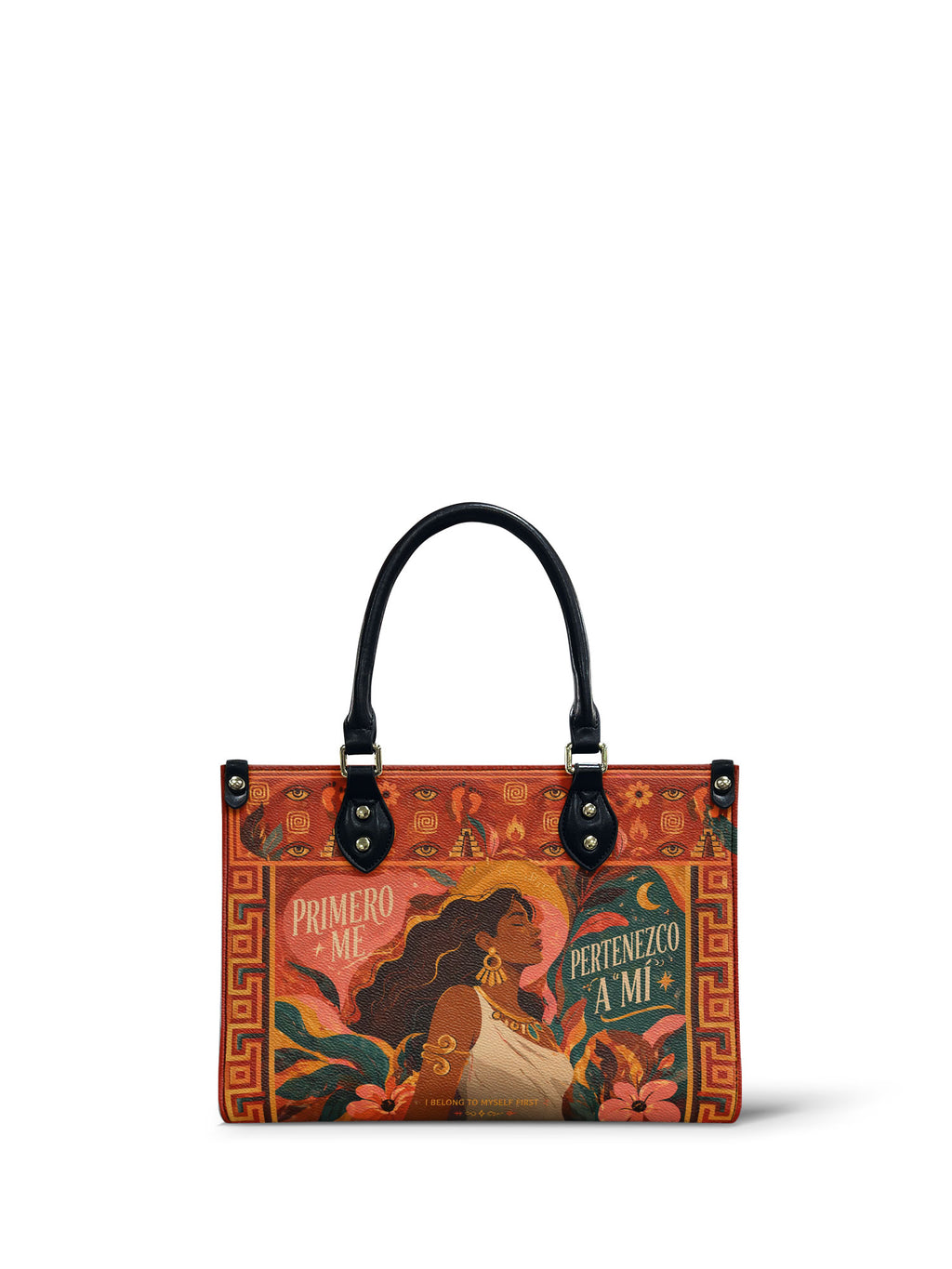 "Primero me pertenezco a mí" ver.2 Small Leather Handbag - front view | Paleta Bags