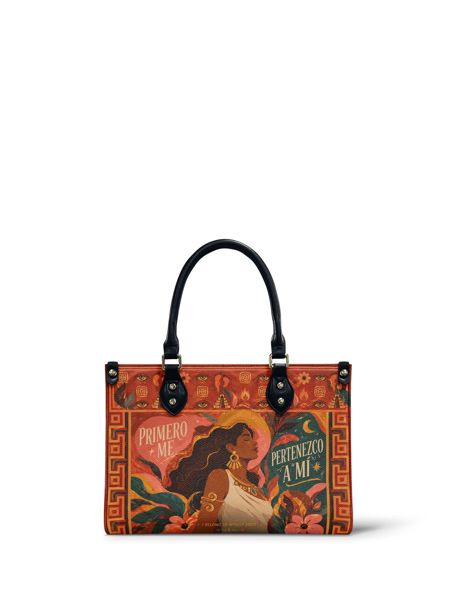 "Primero me pertenezco a mí" ver.2 Small Leather Handbag - front view | Paleta Bags