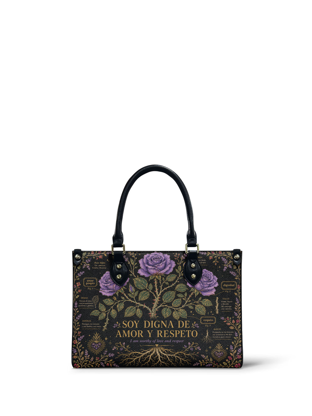 "Otomi Wild Embroidery" ver.4 Small Leather Handbag - front view | Paleta Bags