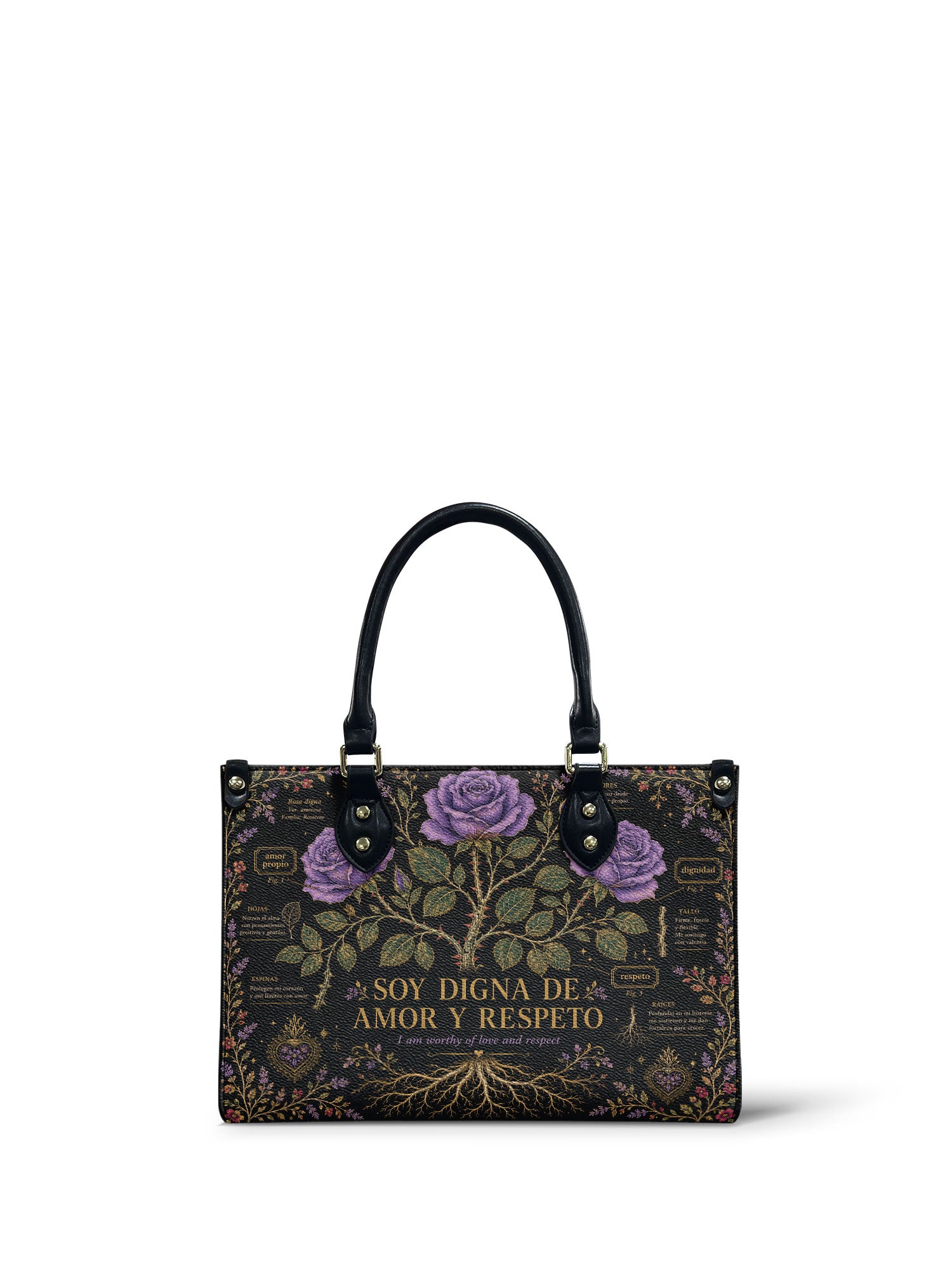 "Otomi Wild Embroidery" ver.4 Small Leather Handbag - front view | Paleta Bags