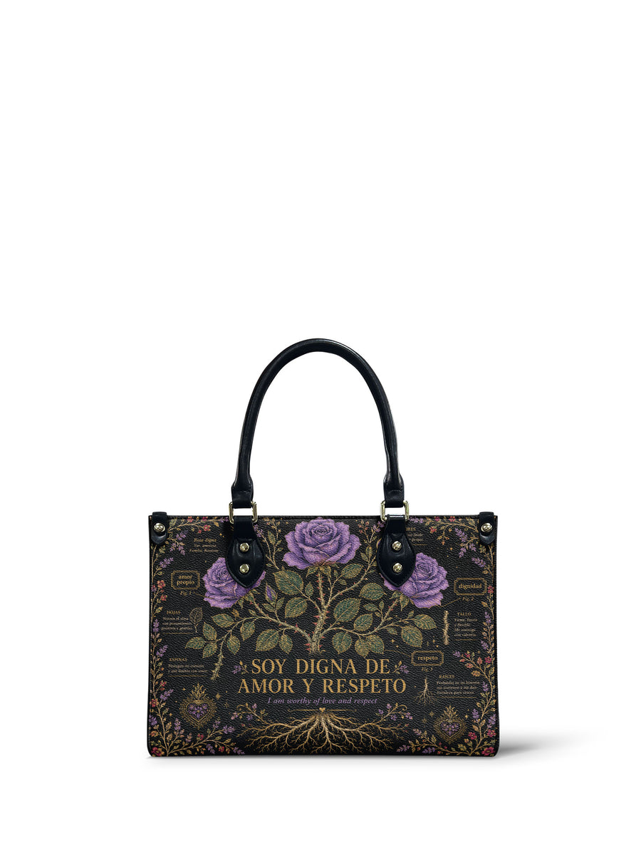 "Soy digna de amor y respeto" ver.4 Small Leather Handbag