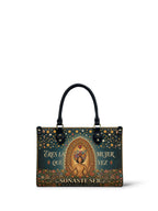 "Eres la mujer que alguna vez soñaste ser" ver.4 Small Leather Handbag - front view | Paleta Bags