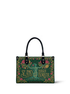 "Se amó hasta florecer" ver.3 Small Leather Handbag - front view | Paleta Bags