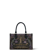 "Raíces profundas, alas libres" ver.2 Small Leather Handbag - front view | Paleta Bags