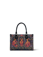 "Me cuido, me amo, me honro" ver.3 Small Leather Handbag - front view | Paleta Bags