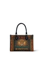 "Feroz. Arraigada. Radiante" ver.6 Small Leather Handbag - front view | Paleta Bags