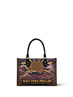 "Nací para brillar" ver.1 Small Leather Handbag - front view | Paleta Bags