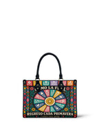 "Como la flor, regreso cada primavera" ver.2 Small Leather Handbag - front view | Paleta Bags