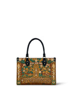 "Mis Raíces son Profundas" ver.3 Small Leather Handbag - front view | Paleta Bags