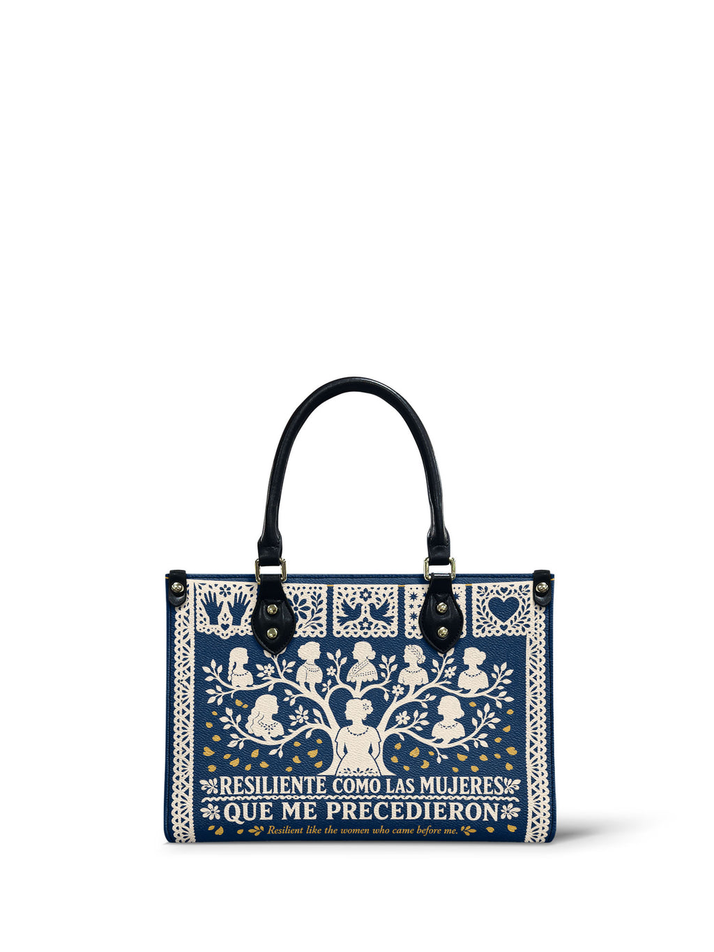 "Resiliente como las mujeres que me precedieron" ver.2 Small Leather Handbag - front view | Paleta Bags