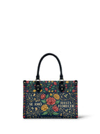 "Se amó hasta florecer" ver.6 Small Leather Handbag - front view | Paleta Bags