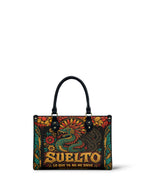 "Suelto lo que ya no me sirve" ver.2 Small Leather Handbag - front view | Paleta Bags