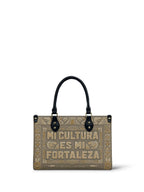 "Mi cultura es mi fortaleza" ver.5 Small Leather Handbag - front view | Paleta Bags