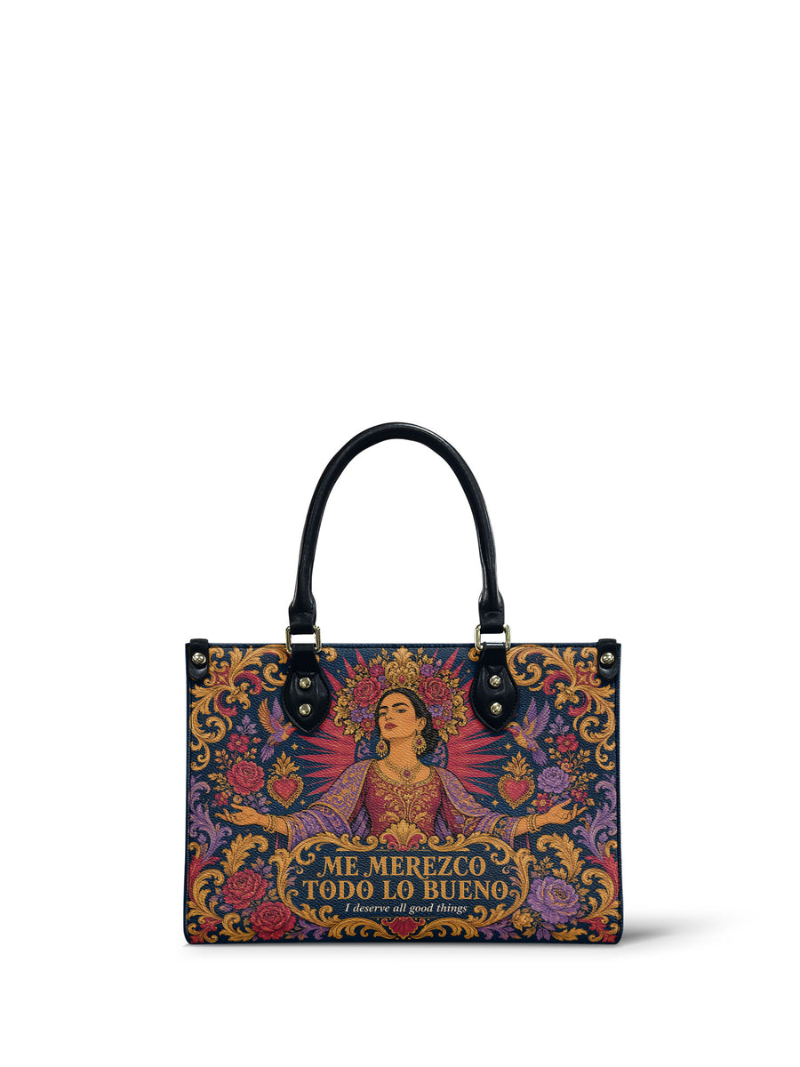 "Me merezco todo lo bueno" ver.2 Small Leather Handbag