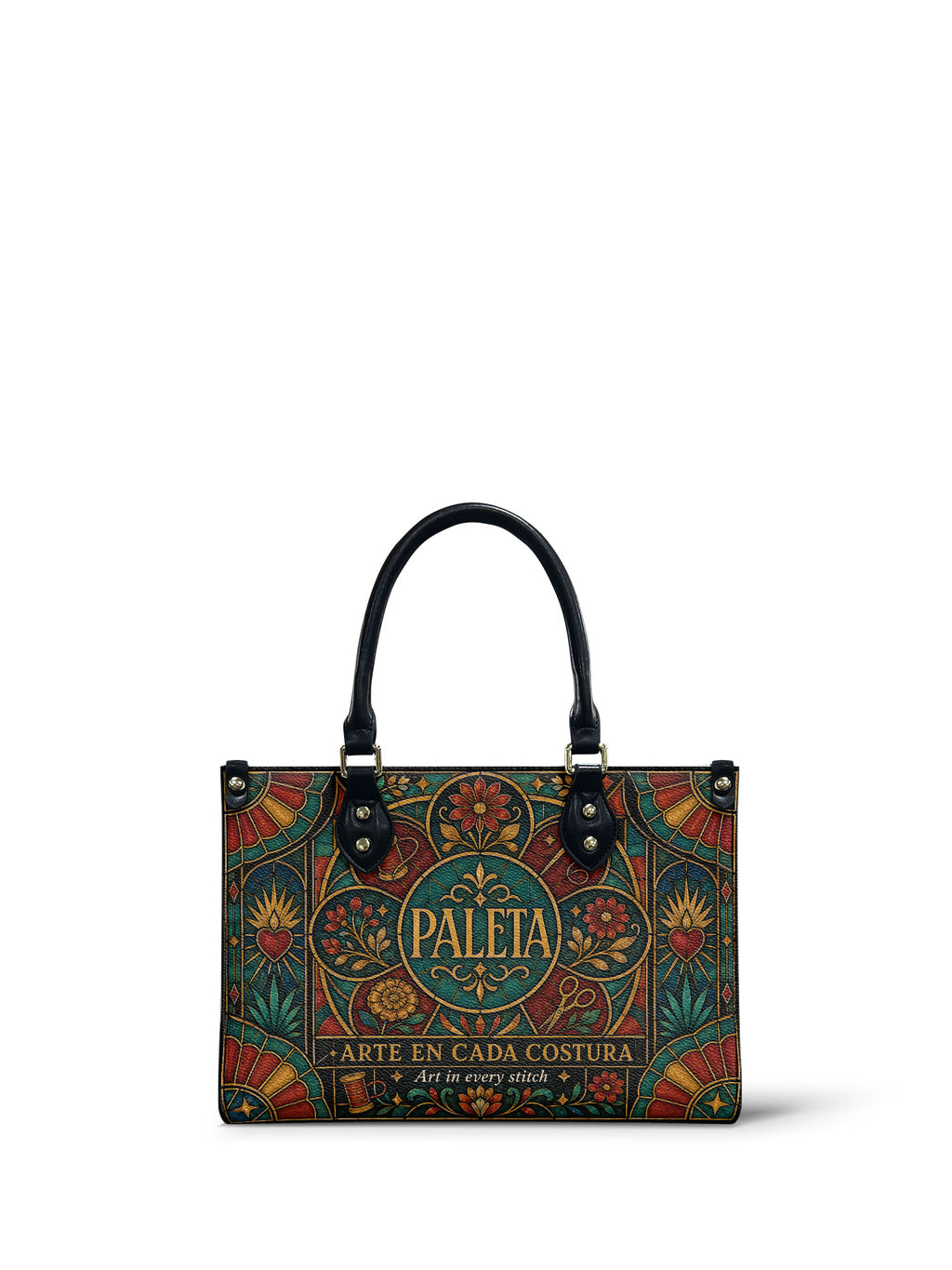 "La Paleta — Arte en cada costura" ver.5 Small Leather Handbag - front view | Paleta Bags