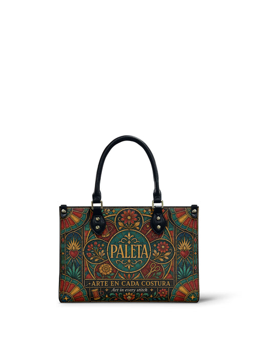 "La Paleta — Arte en cada costura" ver.5 Small Leather Handbag - front view | Paleta Bags