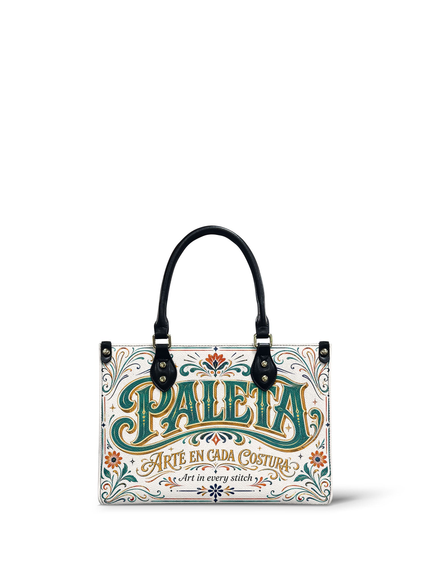"La Paleta — Arte en cada costura" ver.2 Small Leather Handbag - Paleta Bags front view