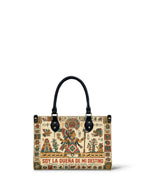 "Soy la dueña de mi destino" ver.3 Small Leather Handbag - front view | Paleta Bags