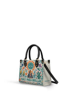 "Nací para brillar" ver.2 Small Leather Handbag - side view | Paleta Bags