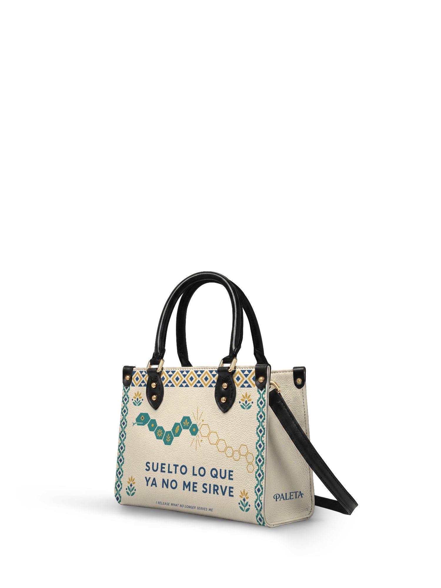 "Suelto lo que ya no me sirve" ver.4 Small Leather Handbag - side view | Paleta Bags