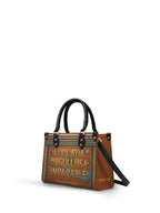 "Educada. Orgullosa. Imparable" ver.2 Small Leather Handbag - side view | Paleta Bags