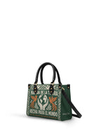 "Nacida de la tierra, hecha para el mundo" ver.3 Small Leather Handbag - side view | Paleta Bags