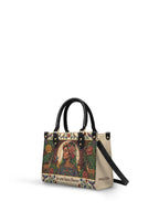 "Se amó hasta florecer" ver.8 Small Leather Handbag - side view | Paleta Bags