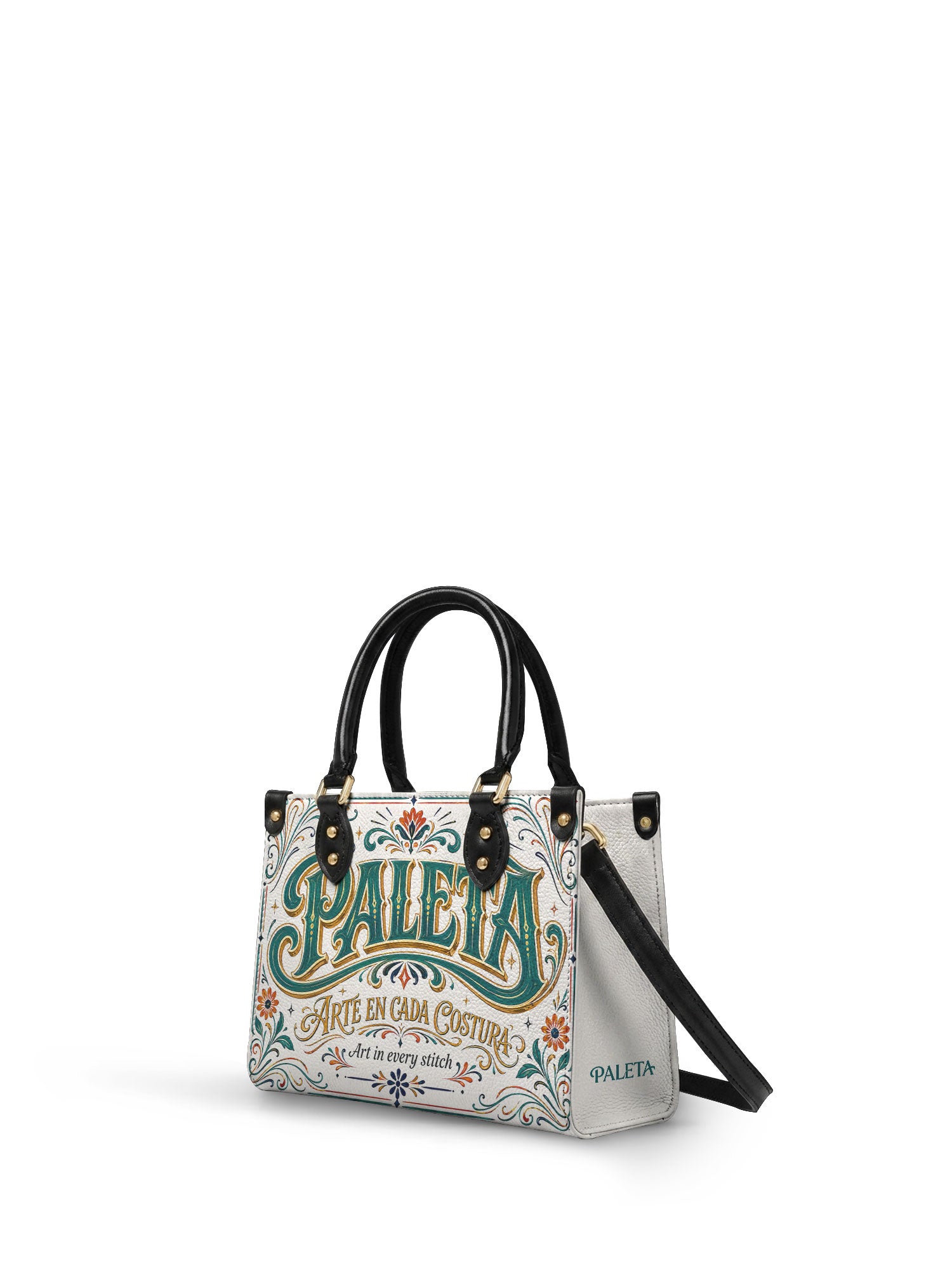 "La Paleta — Arte en cada costura" ver.2 Small Leather Handbag - side view