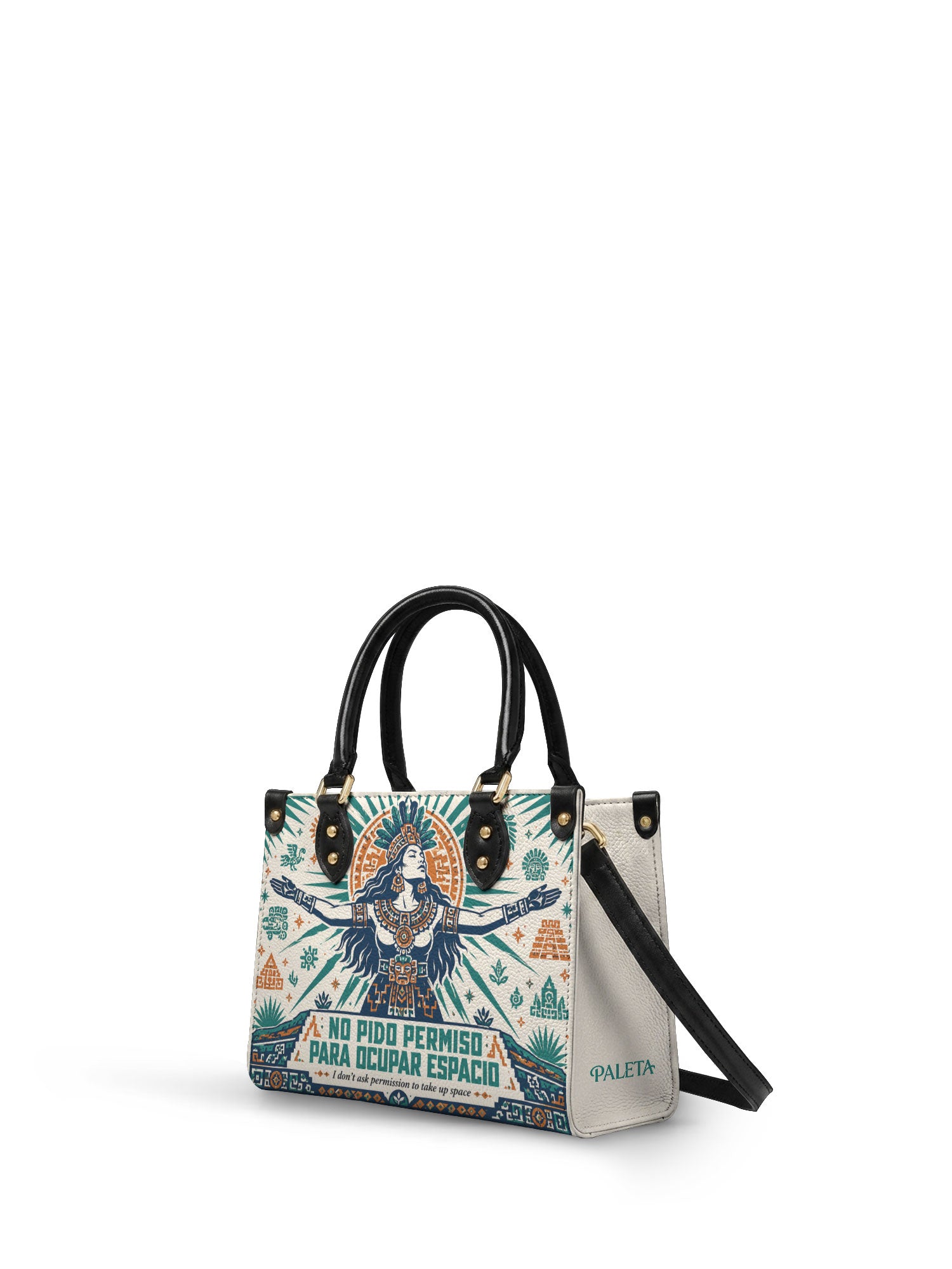 "No pido permiso para ocupar espacio" ver.4 Small Leather Handbag - side view | Paleta Bags