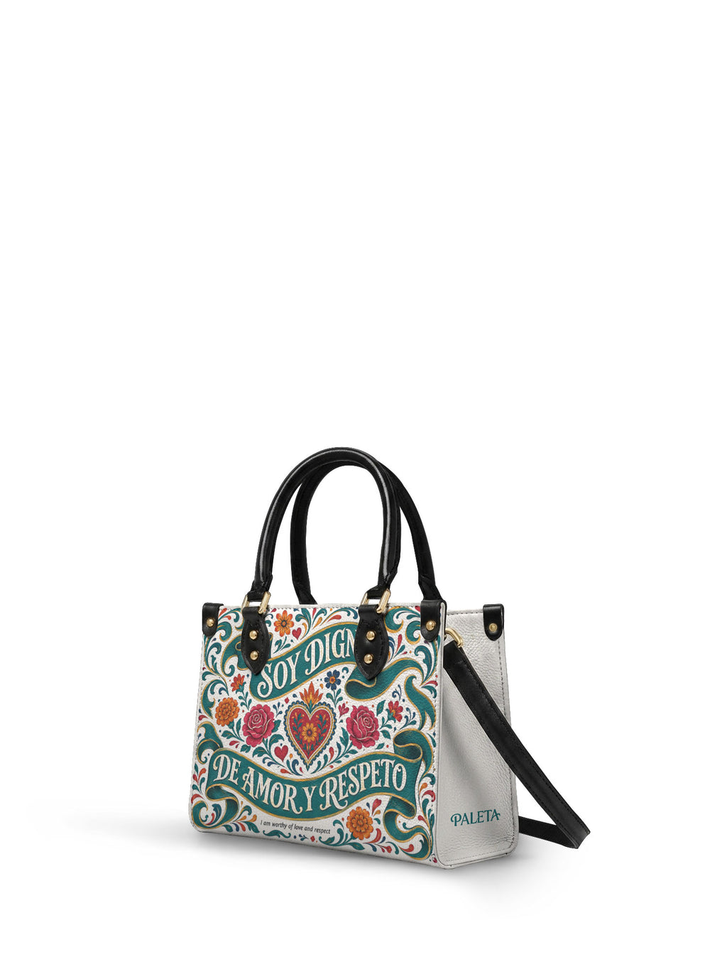 "Otomi Wild Embroidery" ver.3 Small Leather Handbag - side view | Paleta Bags