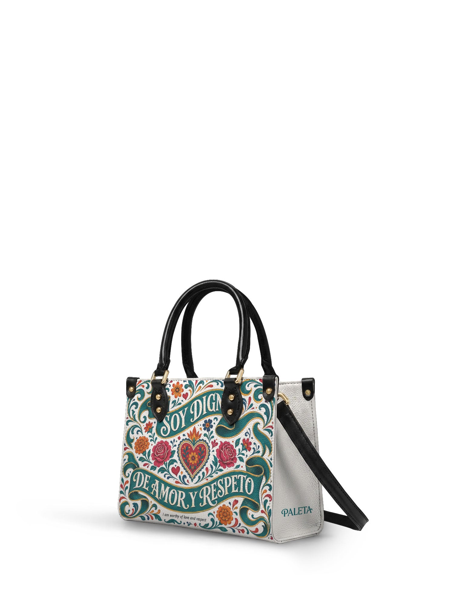 "Otomi Wild Embroidery" ver.3 Small Leather Handbag - side view | Paleta Bags