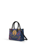 "Soy agua fluyo, me adapto, persisto" ver.3 Small Leather Handbag - side view | Paleta Bags