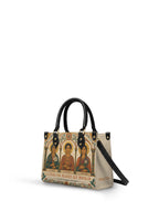 "Llevada por mujeres que inspiran" ver.1 Small Leather Handbag - side view | Paleta Bags