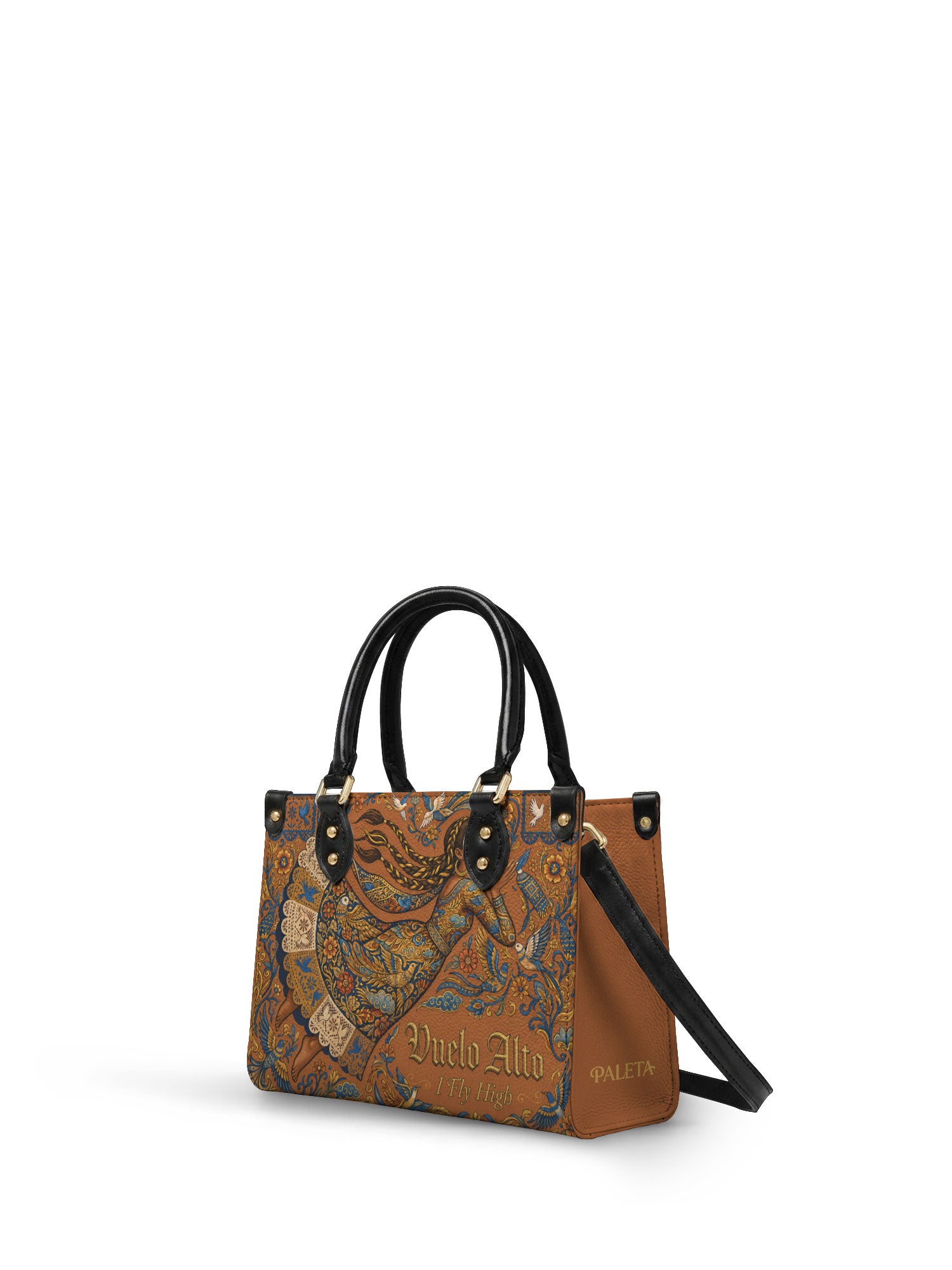 "Vuelo Alto" ver.2 Small Leather Handbag - side view | Paleta Bags
