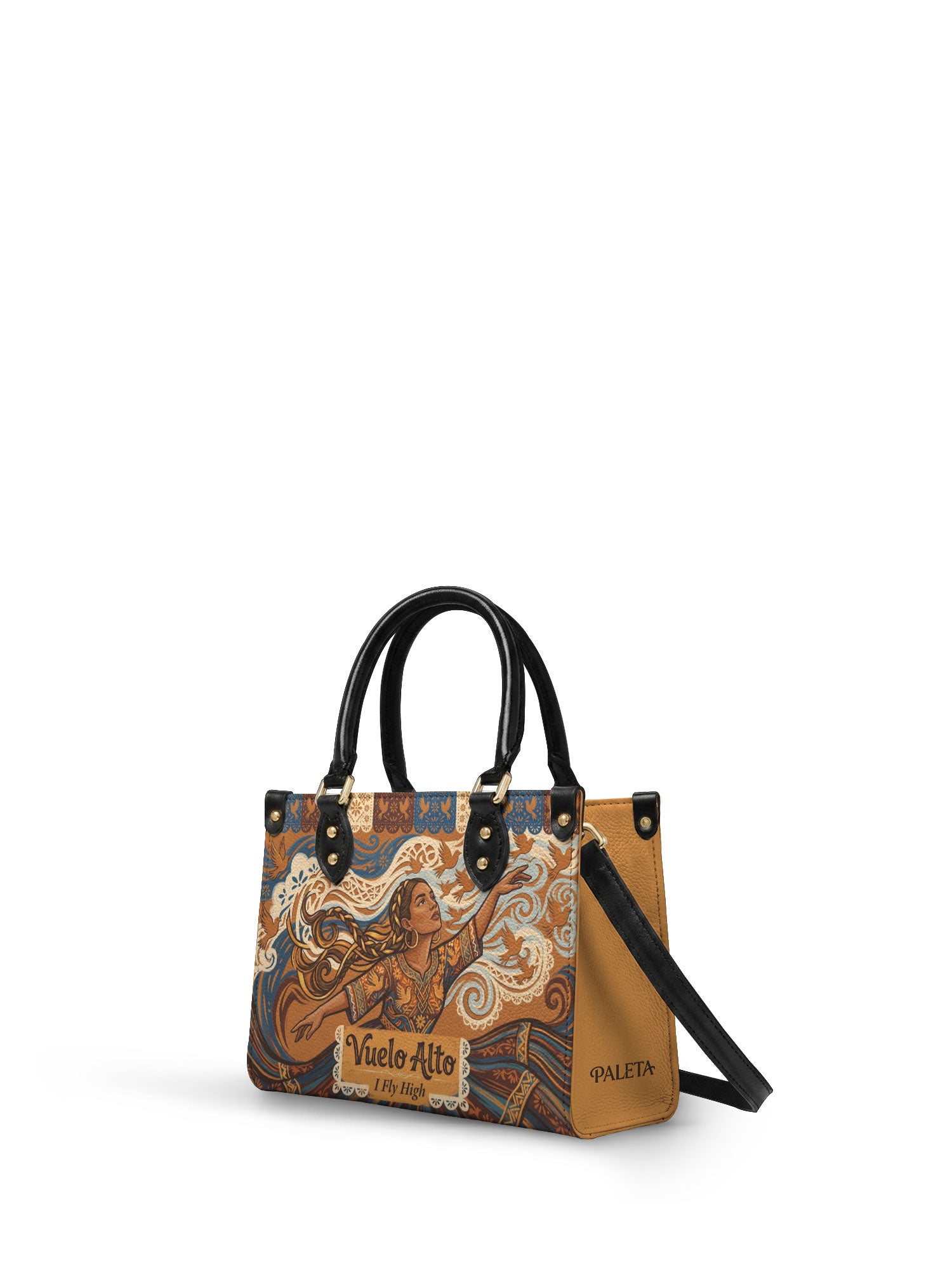 "Vuelo Alto" ver.3 Small Leather Handbag - side view | Paleta Bags