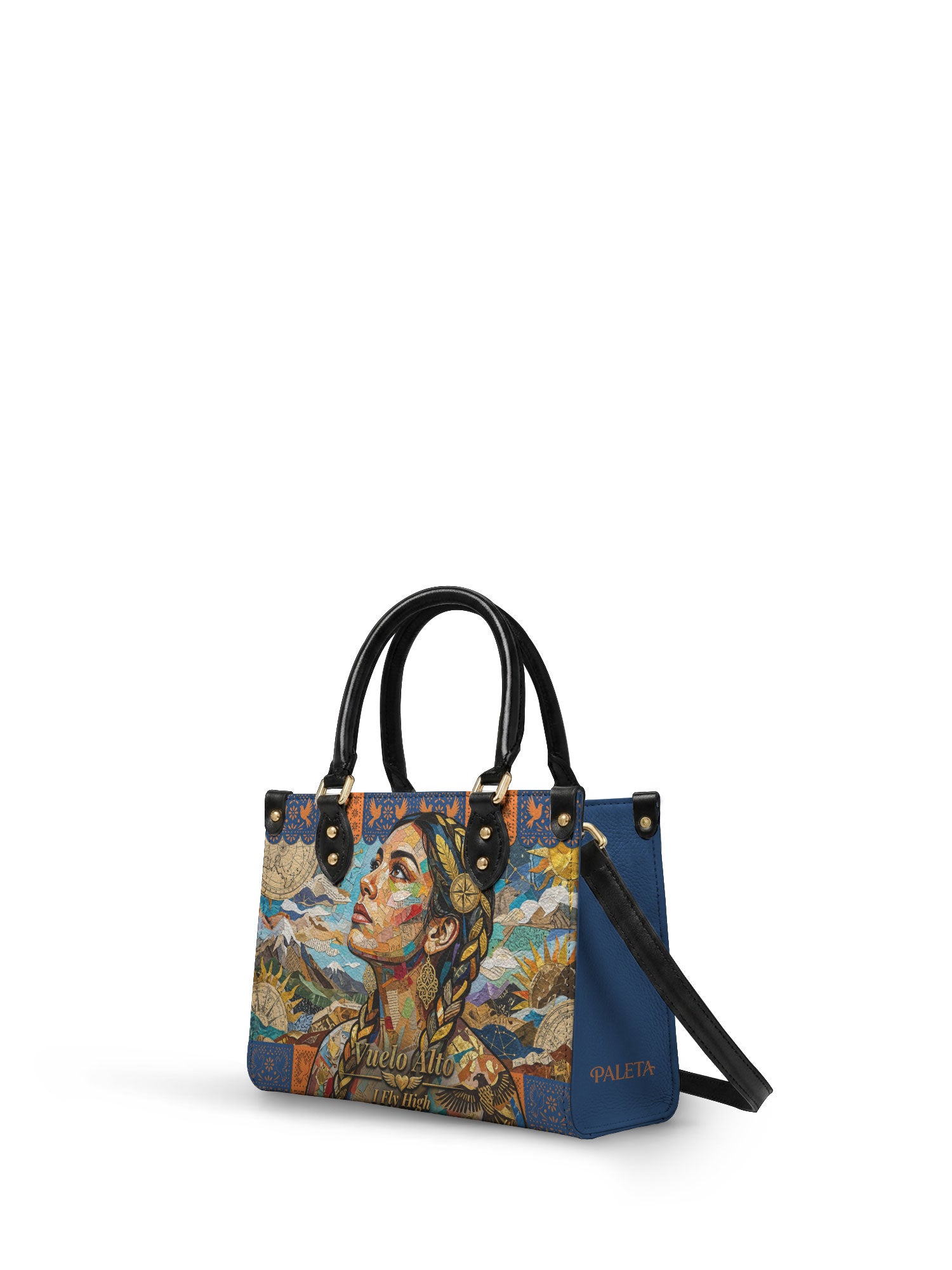 "Vuelo Alto" ver.4 Small Leather Handbag - side view | Paleta Bags